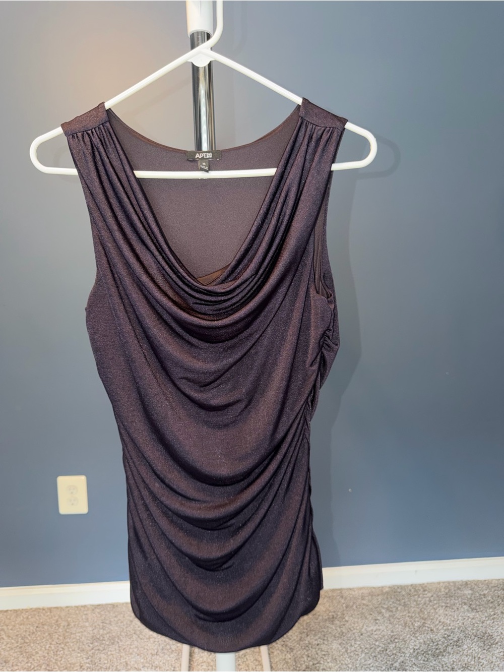 Apt. 9 Tank Top Draped Metallic Purple Shirt